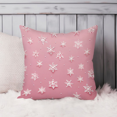 Pink Snowflakes Snow Modern