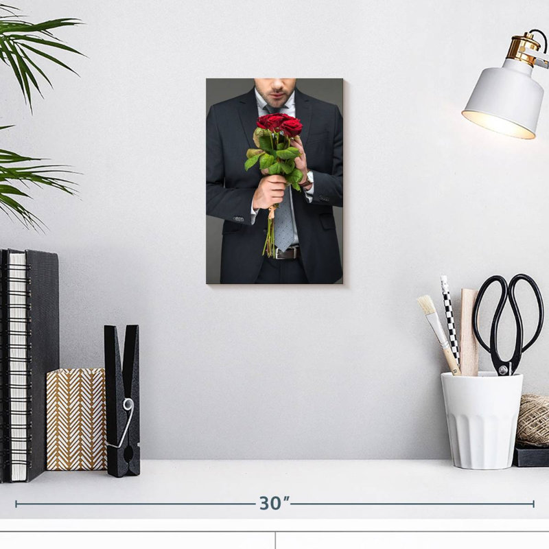 Shuttleworth Man With Roses, 12" H x 8" W