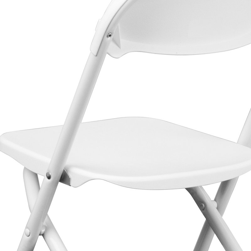Chaise de classe pliante en plastique 11 po Delrosario, Blanc, Blanc