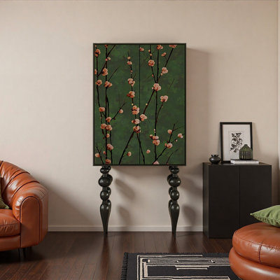 French Style Solid Wood High Leg Cabinet