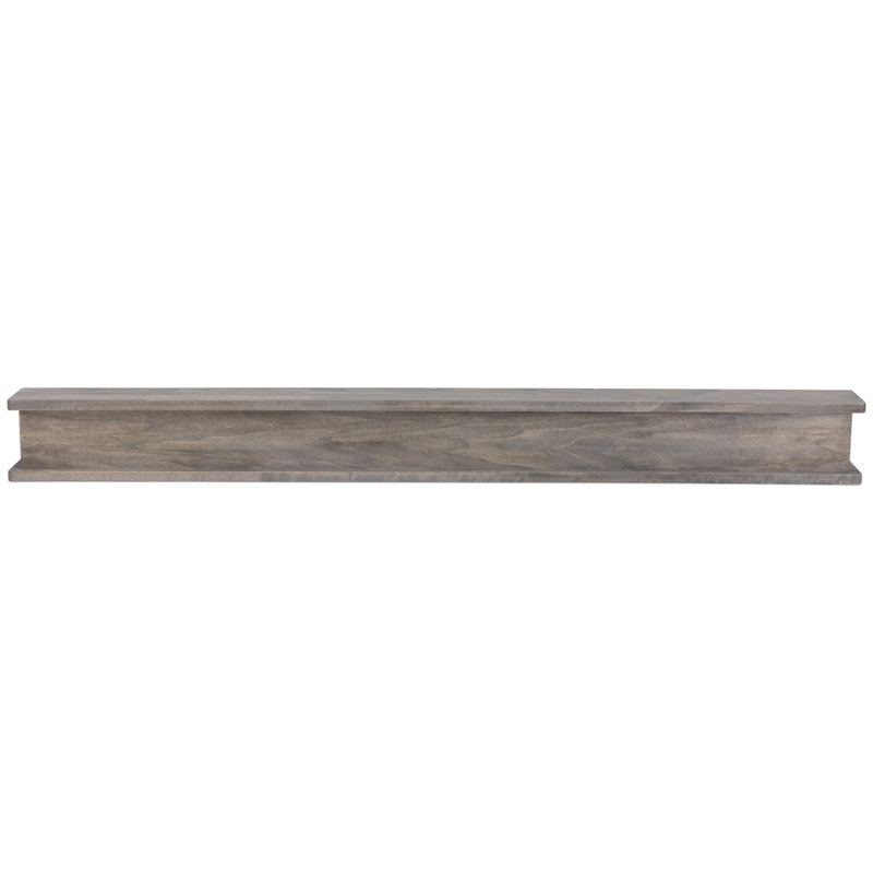 Gray 48" Solid Poplar Wood Floating Mantel Shelf