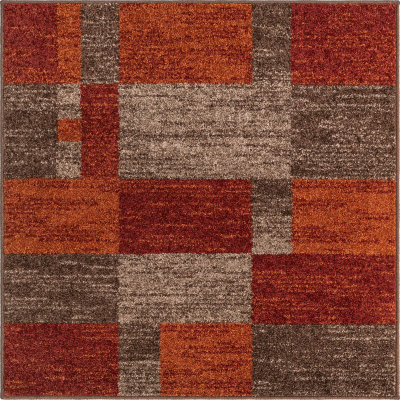Tapis brun foncé Alair, Carré 4 pi