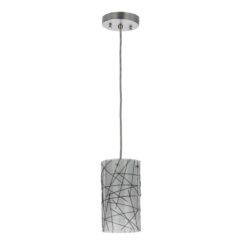 Brushed Nickel 5" Glass Mini Island Pendant Light