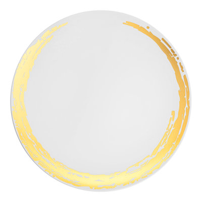 Blanc avec assiettes à salade jetables rondes en plastique (7,5 po)