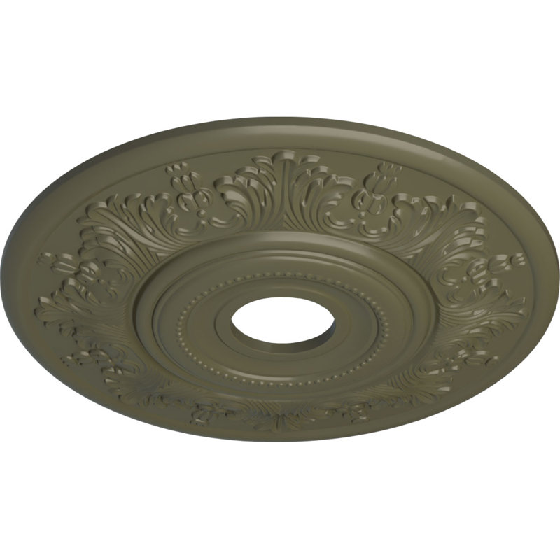 Médaillon de plafond traditionnel Endurathane Kepler, DO 19 3/4 po x P 1 1/2 po (pour les auvents jusqu'à 4 1/2 po), finition cuivre éclair peinte à la main