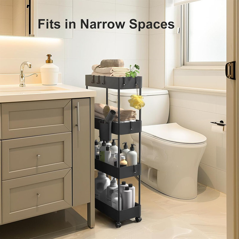Slim Storage Cart With Wheels, Bathroom Cart Organizer...
