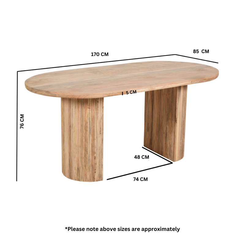 Asturias Oval Solid Wood Dining Table