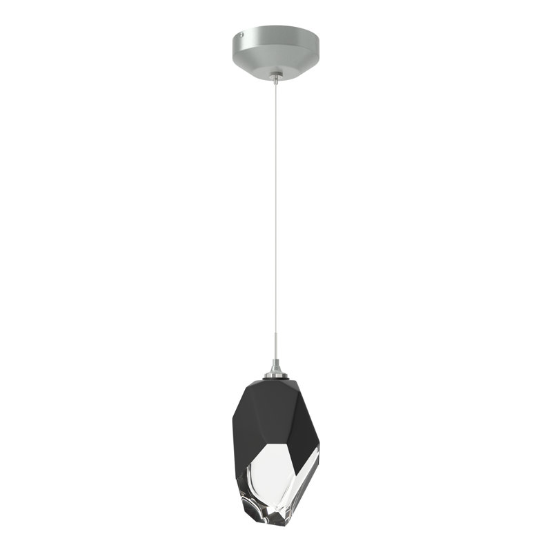 Chrysalis Single Geometric Pendant, Vintage Platinum, Black