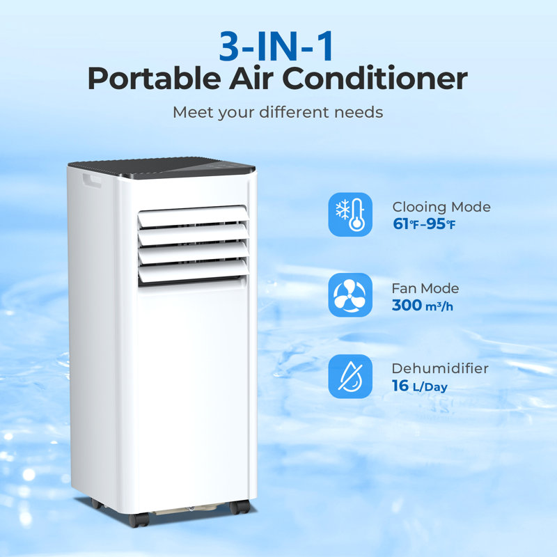 Electactic 8,000 Btu Portable Air Conditioner ,4-In-1 Cooling Portable Ac Cools Up To 350 Sq.ft With Led Display/Remote/24Hrs Timer For Home/Office/Dorms