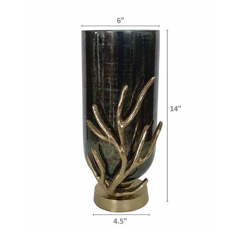 Mcleay Table Vase, 14" H x 7.2" W x 6" D