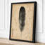 Feather on Aged Paper Japandi - Wrapped Canvas-952969073-952969074
