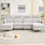 Ensemble de conversation modulaire en chenille 4 pièces 116,5 po en U-1940605260