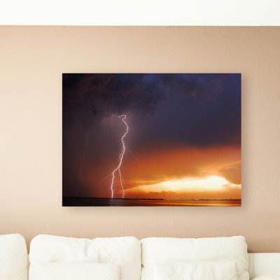 « lightning coucher iv » par kurt shaffer, reproduction de photo sur toile tendue encadrée