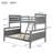 White Twin Over Full Bunk Bed with Ladder and Full Safety Guardrails, Convertible Space-Saving Bedroom Loft Bed-1969133719