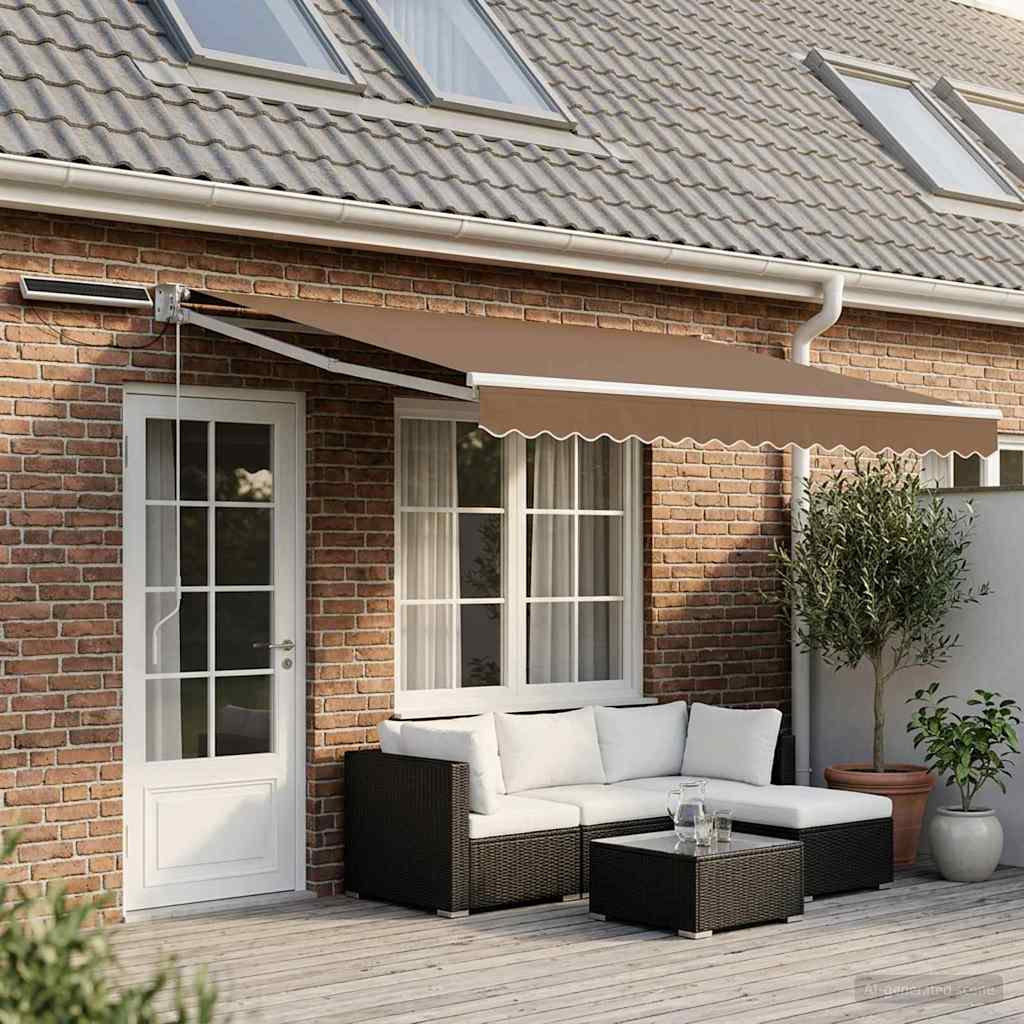 VidaXL 300cm W x 200cm D Polyester Cover Retractable Patio Awning