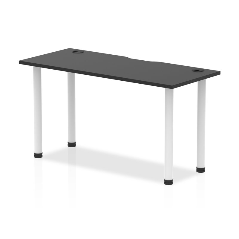 Metal Base Writing Desk, 73cm H x 140cm W x 60cm D, White