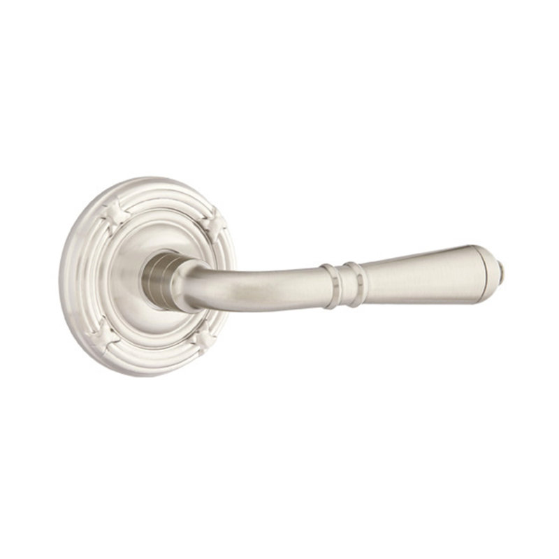 Levier de porte avec rosette Turino, Droite, Nickel satiné