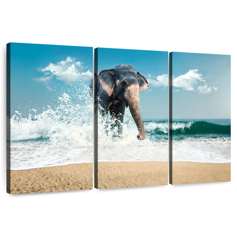 Seashore Elephant, 28" H x 45" W