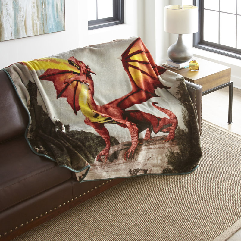 Jeté de luxe surdimensionné 60 po x 80 po, Dragon