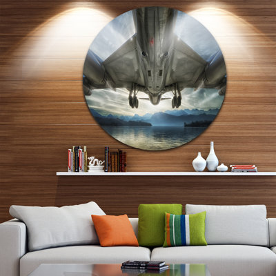 «Plane Over Beach and Sea», reproduction de photo sur métal