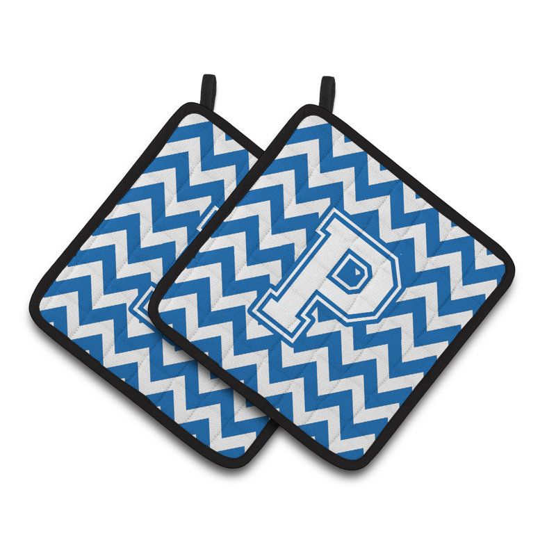Poignée à chevrons, P, Blanc / bleu
