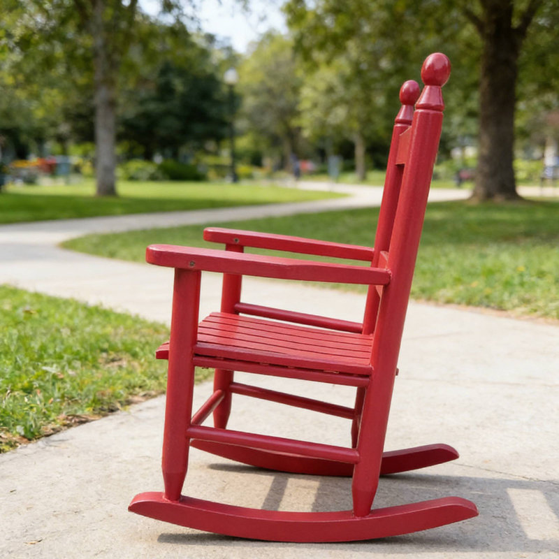 Chaise berçante durable pour enfants - intérieur / extérieur, parfaite pour les enfants, Rouge