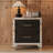 Elegant High Gloss Nightstand With Metal Handle-138913787
