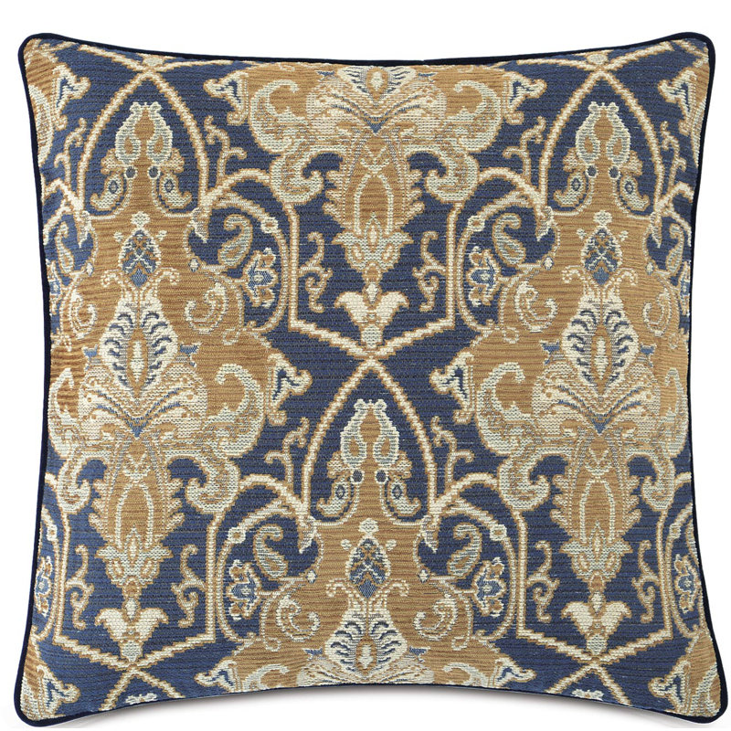 Arthur Damask Reversible Throw Pillow, Polyester, 22"H x 22"W x 5"D