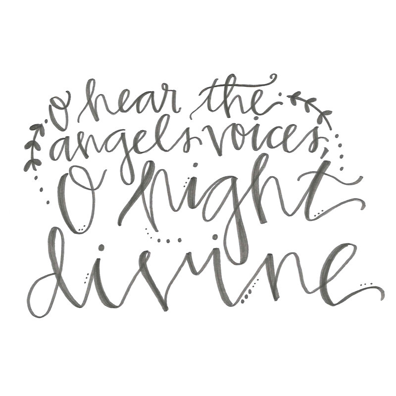 Oh Night Divine 2 - Wrapped Canvas Art Prints, 30cm H x 46cm W