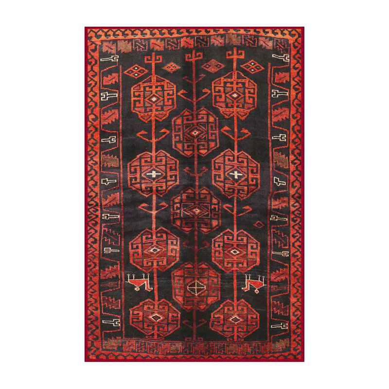 Tapis orange Southwestern, Rectangle 5 pi x 7 pi