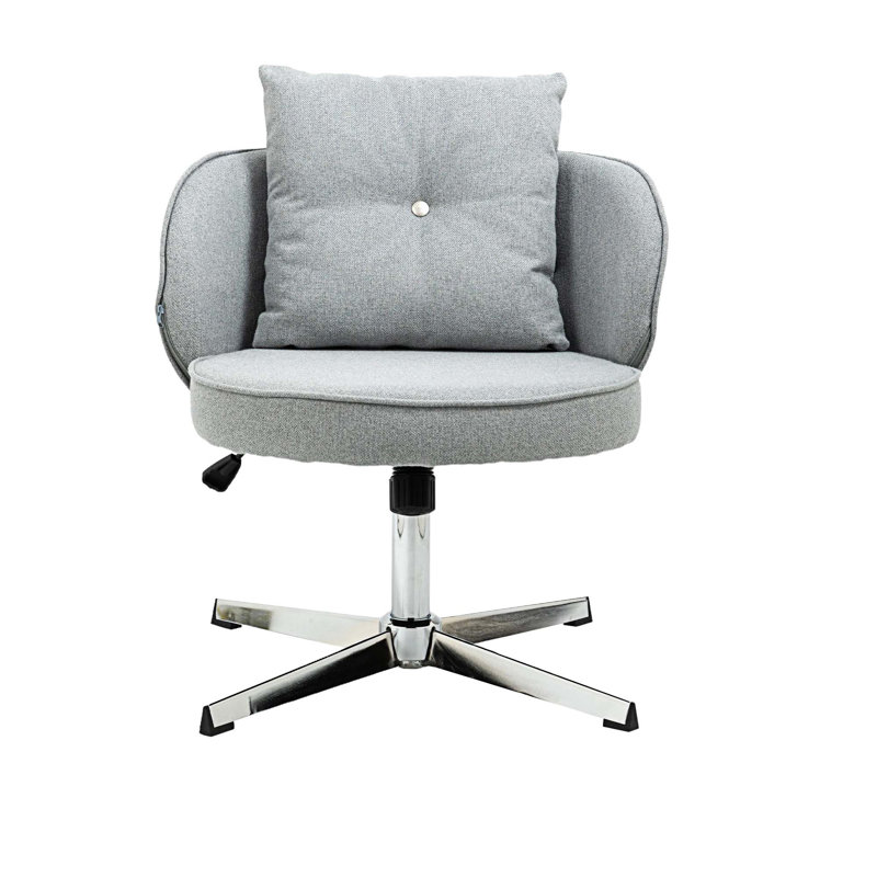 Chaise de bureau Geshia, Argent, Gris clair