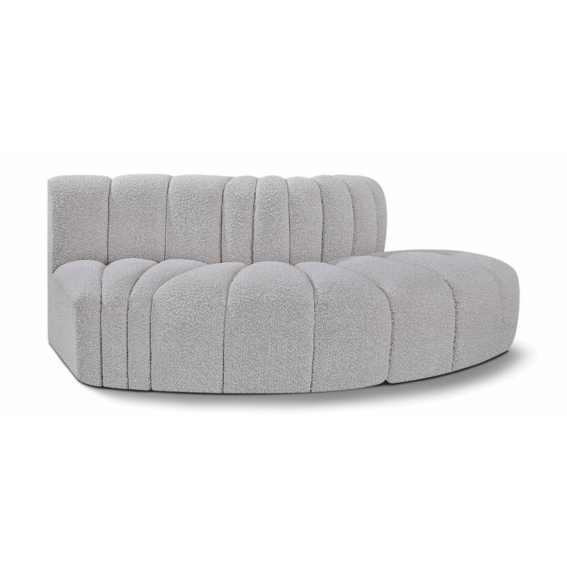 Canapé et méridienne rembourrés Iyre, Tissu gris bouclé