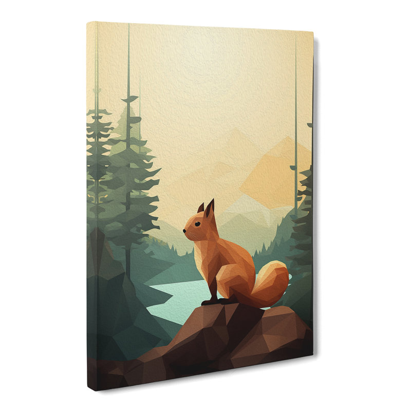Squirrel Minimalism - Wrapped Canvas, 60cm H x 40cm W x 3cm D