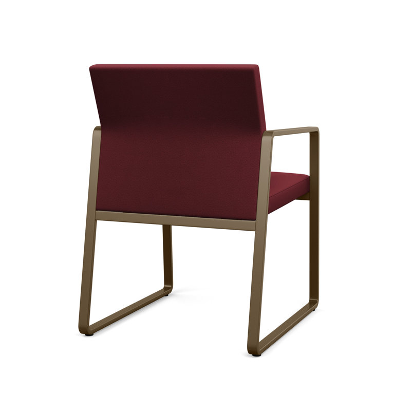 Chaise d'invité Gansett, Bronze, Tissu vin ouvert