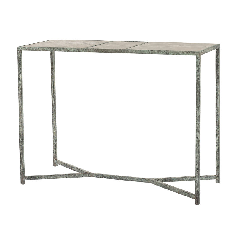 Web 48" Console Table, Lite Travertine, Oyster White