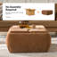 Repose-pieds en chenille Mid-Century moderne avec plateau en bois et rangement réversible 37,25 po Lessman-476403710