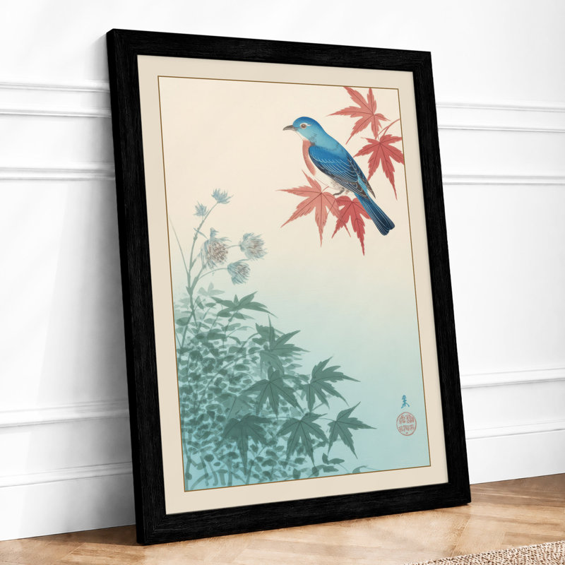 Perched In Bloom Japandi - Print, A2 - 59.4 x 42.0 cm, Black