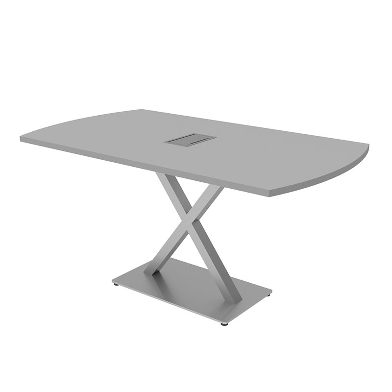 Table de conférence Pavert Arc Unité électrique, Argent, H 30 po x l 60 po x P 36 po, Gris brouillard