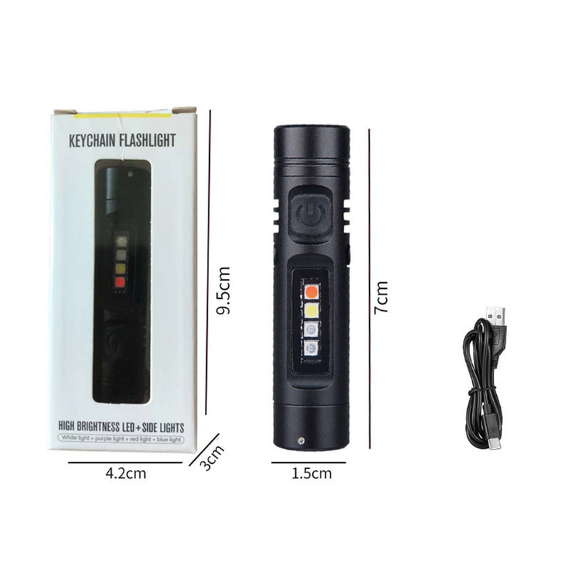 Multi-Functional Aluminum Alloy Mini Flashlight, Black