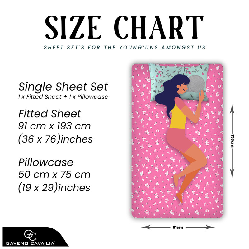 Kids Sleepy Sloth Fitted Sheet Set Cotton Blend Bedding with Pillowcases Elasticated Edges Secure Fit Soft Breathable Easy Care Washable