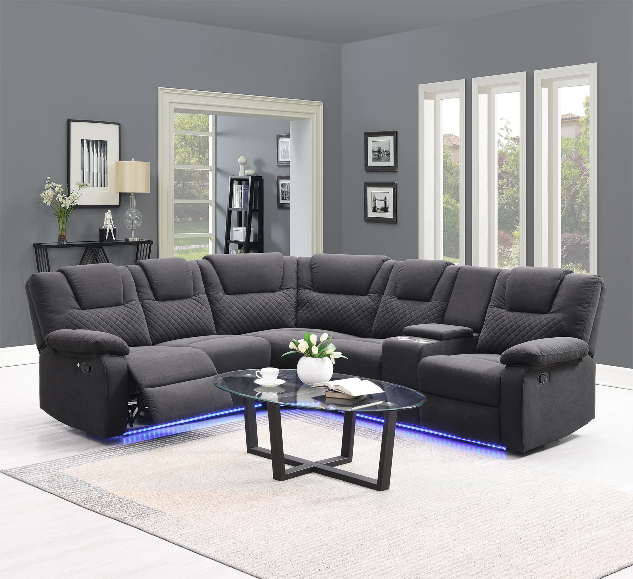 Home theater outlet seating sectional