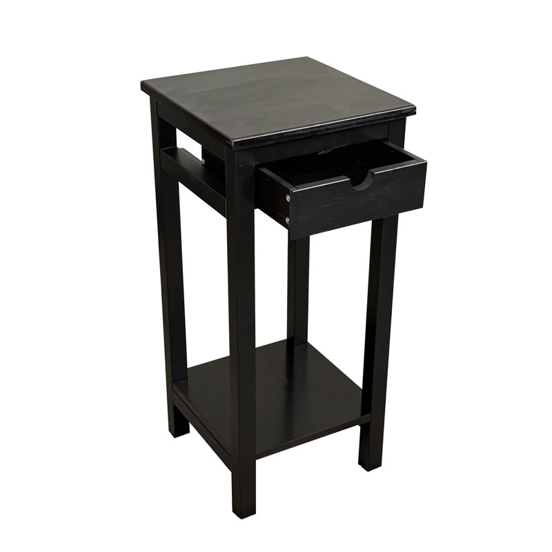 Alfie-Thomas End Table with Storage, Black