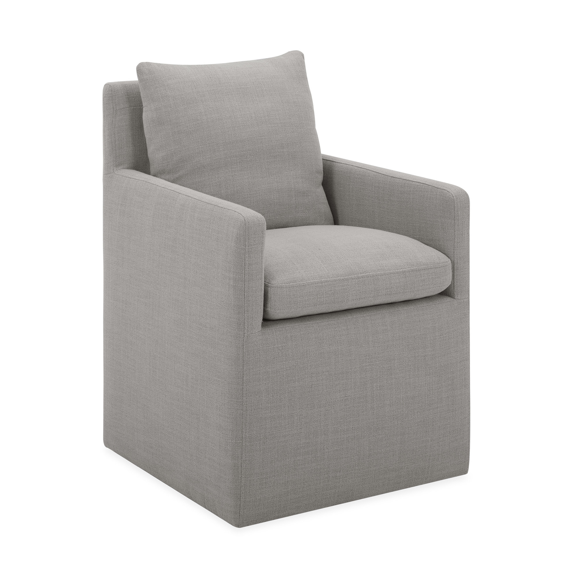Alayaa Upholstered Arm Chair, Effie Gray Performance Linen