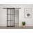 Sliding Metal Frame Glass Barn Door With Handle And Installation Hardware Kit-87407435