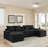 130" U-shaped Sofa with Console,Cupholders,6-seat Upholstered primary living space Furniture,Sleeper Couch Set with Chaise for Living Room,Apartment-856332064