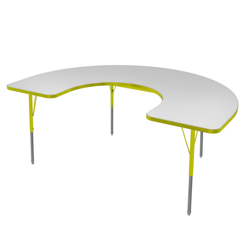 Table d'activité à hauteur réglable MG, Noir, H 30 po x L 72 po x l 48 po, Chêne solaire