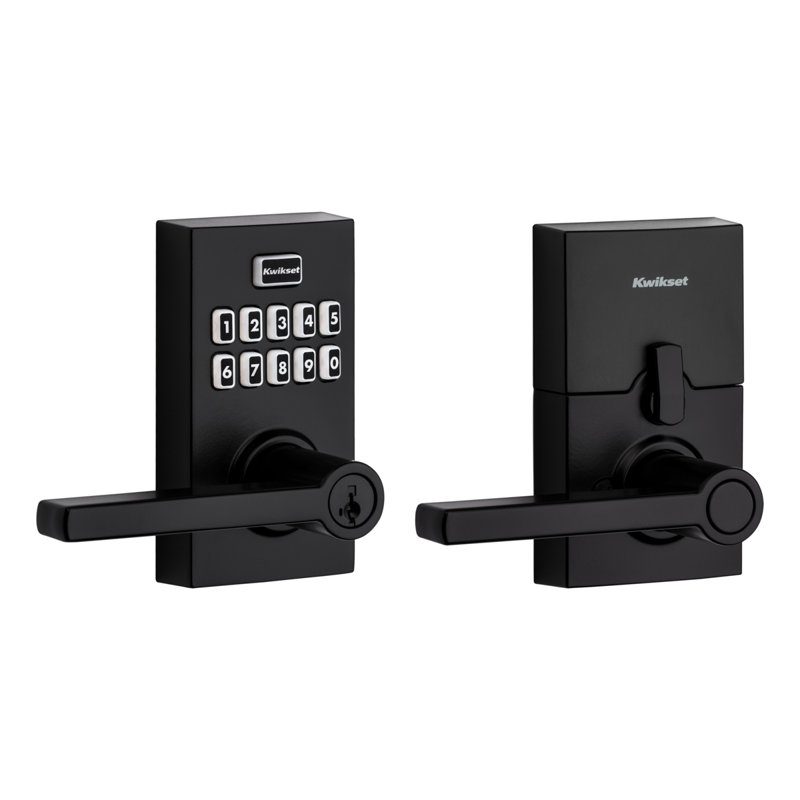 Electronic Door Lever with SmartKey, Iron Black
