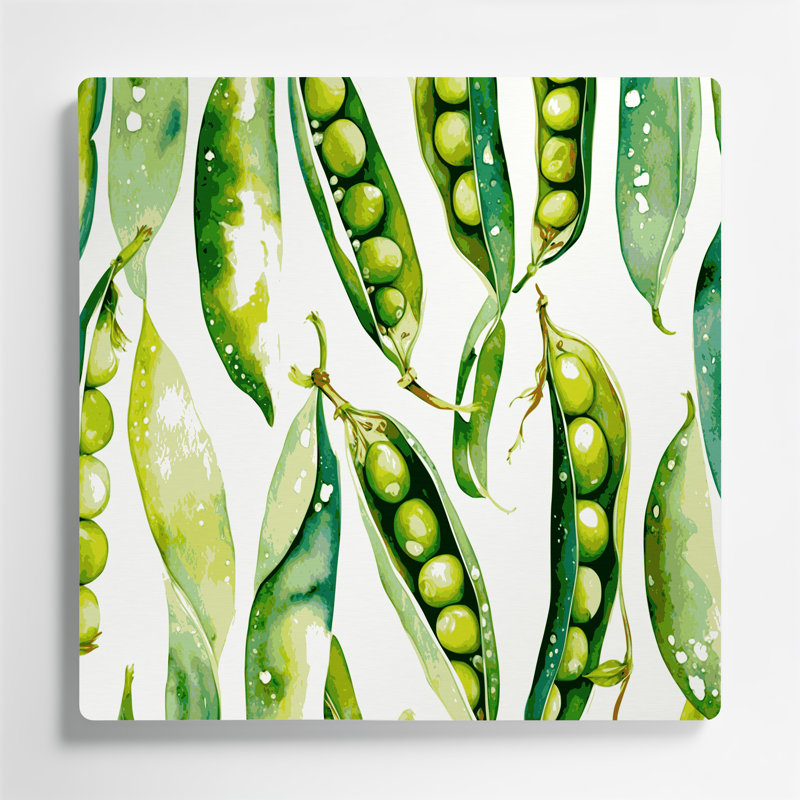 Légumes, art mural blanc Edamame, H 16 po x l 16 po
