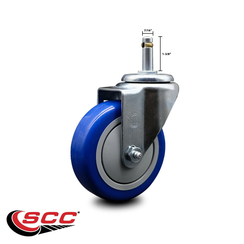 Grip Ring Stem Caster, Blue