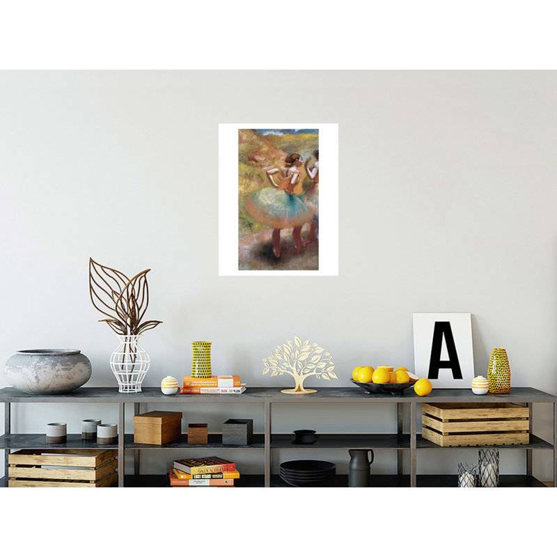 Deux danseuses en jupes vertes par Edgar Degas - Impression Giclée, H 28 po x l 22 po